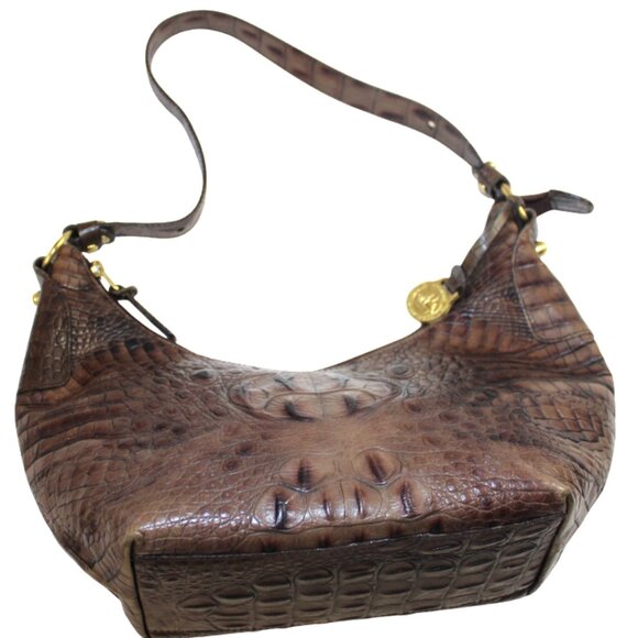 Brahmin Crocodile Cashew Melbourne Leather Shoulder Bag - Picture 6 of 11